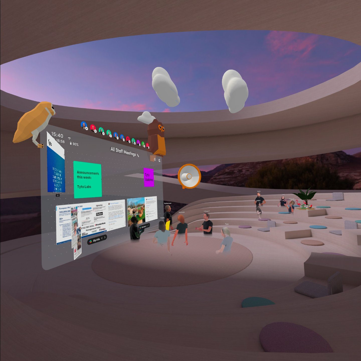 Tyto VR internal meeting using Spatial